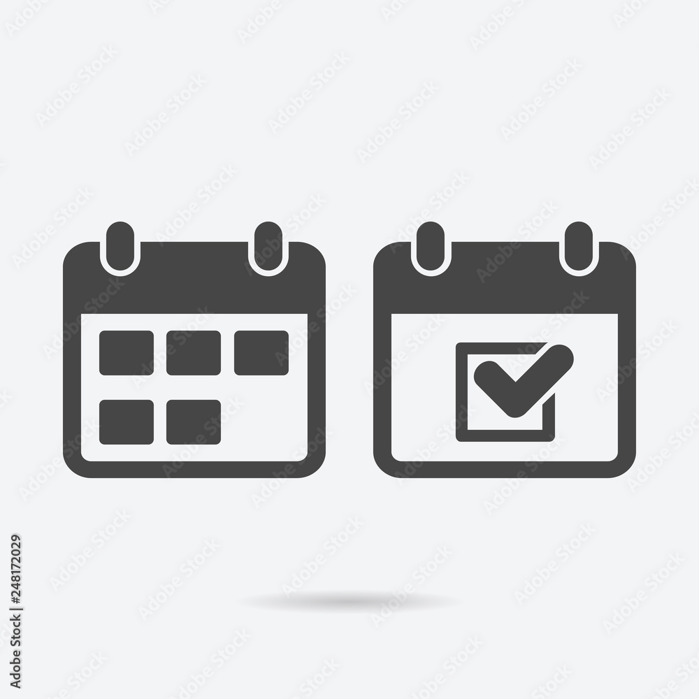 Poster calendar icon. black vector illustration isolated for graphic and web design.