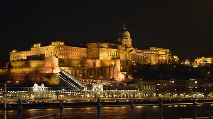 Fototapeta na wymiar Night promenade, night city. Budapest. Hungary 