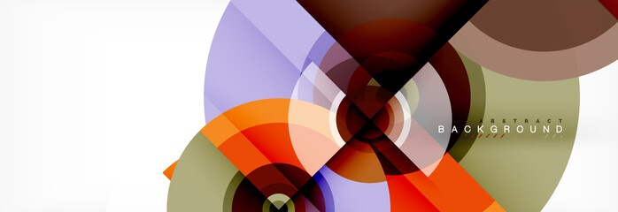 Obraz premium Minimalni geometryczni okręgi i trójboka abstrakcjonistyczny tło, techno nowożytny projekt, plakatowy szablon