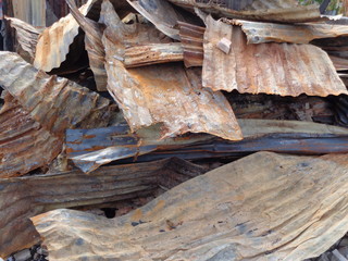 Rubble remains after a house fire