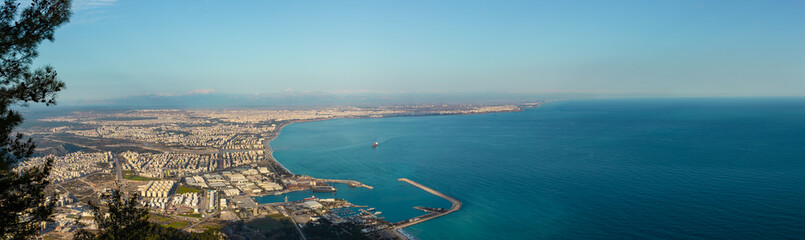 Fototapeta premium city and sea panorama from antalya city, turkey