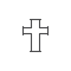 Holy cross line icon. linear style sign for mobile concept and web design. Abstract christian cross outline vector icon. Symbol, logo illustration. Pixel perfect vector graphics