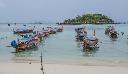 Fototapeta premium Wooden boat on Koh Lipe, Thailand