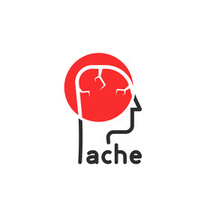 head ache simple logo like rebus