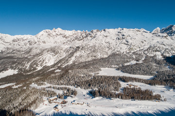 Fototapeta na wymiar Holidays in Valtellina, ski station. Valmalenco (Province of Sondrio)