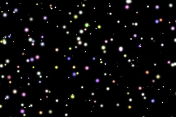 Multicolored stars on a black background.