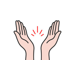 linear applause icon isolated on white