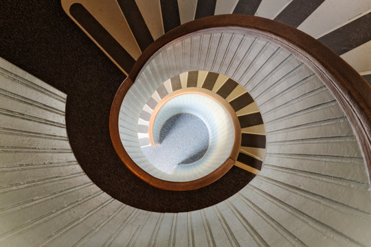 Circular stair case at the Point Loma lighthouse