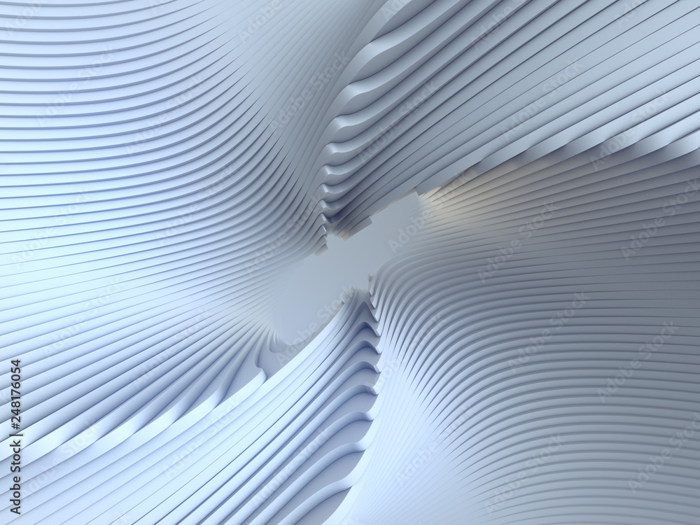 Aufkleber white stripe pattern futuristic background. 3d render illustration