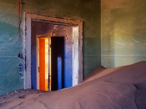 Abandonned house invaded by sand over the years