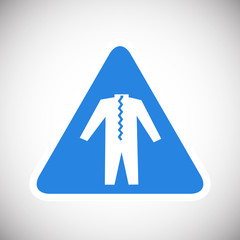 Safety wear sign on blue background icon