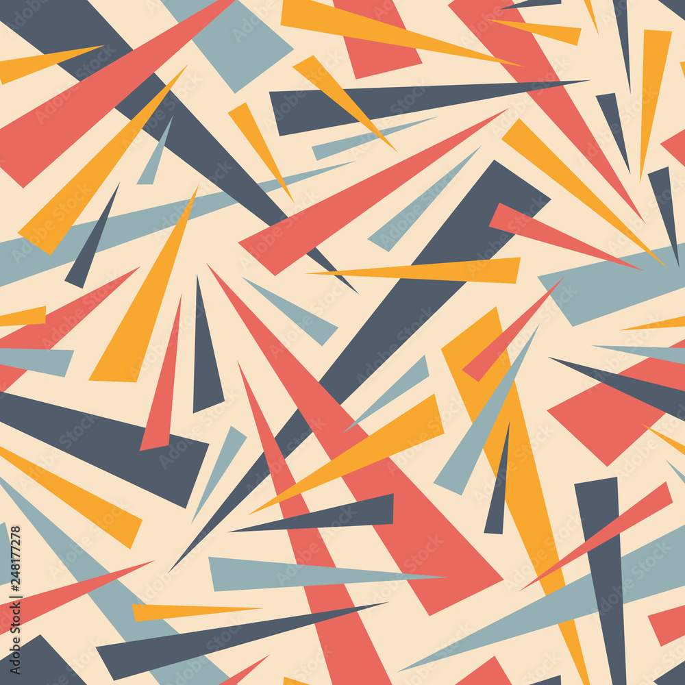 Poster abstract background geometric seamless pattern. decorative mosaic. triangles ornament. graphic desig