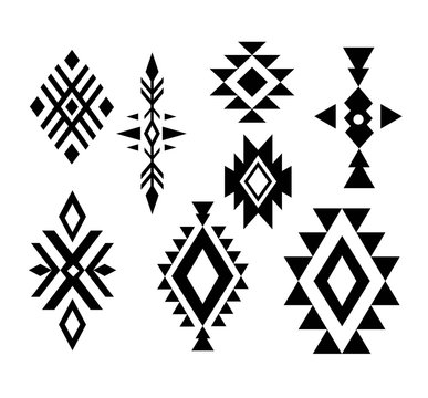 Aztec/ Tribal shapes, symbols collection vector set