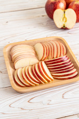 fresh red apples sliced bowl