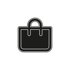 shopping icon, vector fashion bag illustration isolated - mall store sale