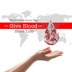 World blood donor day and National blood donor month for donation charity concept. Element of this...