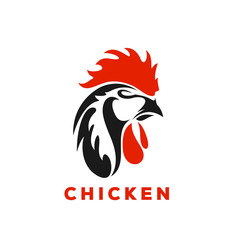 Rooster Logo Designs Concept, Chicken Head Mascot Logo Designs 