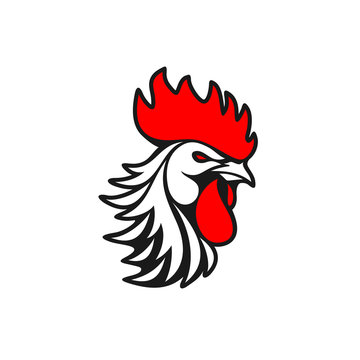 Rooster Logo Designs Concept, Chicken Head Mascot Logo Designs 