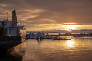 Fototapeta premium Sunset in marina