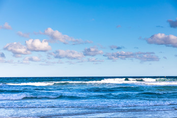 Tropical beach on sandy Gold Coast beach in Australia