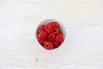 raspberries in a bowl