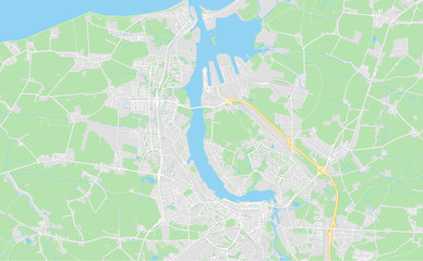 Fototapeta premium Rostock, Germany, printable map