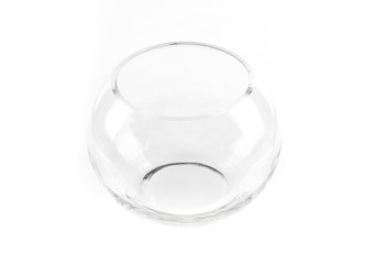 aquarium, ,glass round container on a white isolated background