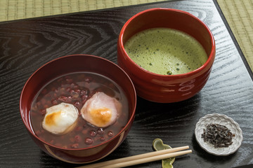 おしるこ　sweet red bean(adzuki)  japanese sweet soup 