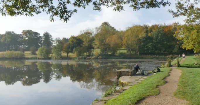 Autumn colors in Hardwick Park, Derbyshire, England, United Kingdom, Europe 