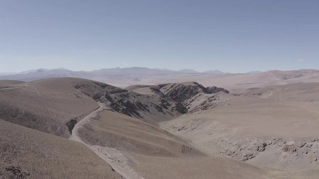 Aerial, Vista del Llullaillaco, Salar de Arizaro, Argentina - native 10 Bit (HLG)