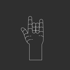 Rock and roll vector icon. © antikwar1