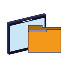 tablet and folder symbol