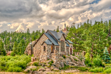 Saint Malo's Chapel on the Rock in the Rocky Mountains National Park area