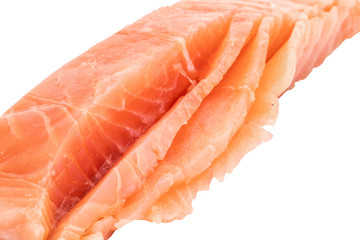 Fillet of trout isolated on white background