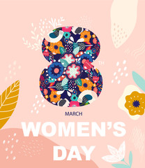 Vector design for greeting card for international Women's Day
