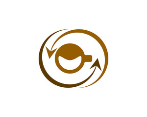 Vector of coffee bean and arrow logo combination