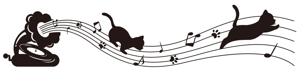 蓄音機と猫のライン