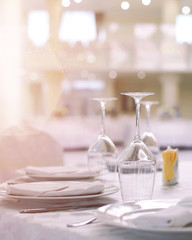beautifully served table in a restaurant.