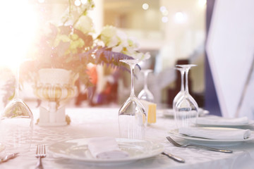 beautifully served table in a restaurant.