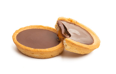 sand tartlets with chocolate isolated