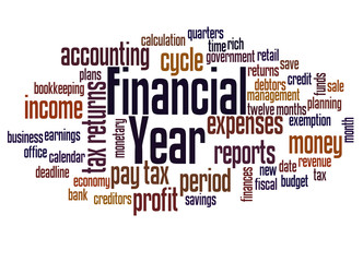 Financial year word cloud concept