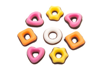 Fototapeta premium cookies in fruit glaze isolated