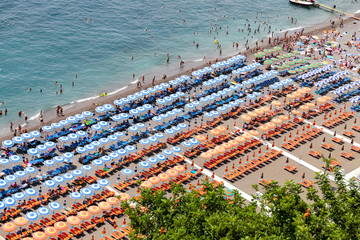 Positano beach in Amalfi Coast, Naples, Italy