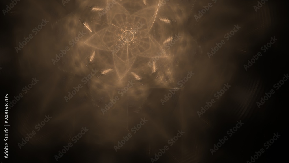 Poster fantasy chaotic colorful fractal pattern. abstract fractal shapes. 3d rendering illustration backgro