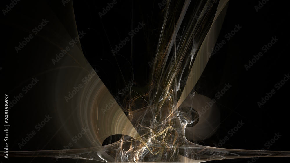 Poster fantasy chaotic colorful fractal pattern. abstract fractal shapes. 3d rendering illustration backgro