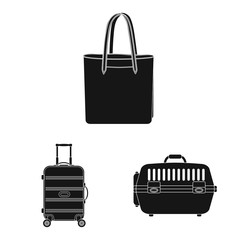 Fototapeta premium Vector design of suitcase and baggage icon. Collection of suitcase and journey stock vector illustration.