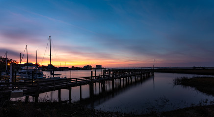 Obraz na płótnie Canvas Southport Yacht Basin Sunrise