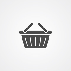 Shopping basket vector icon sign symbol