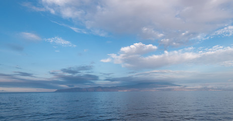 Fototapeta na wymiar canarias la gomera blue sky and sea