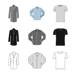 Naklejka premium Isolated object of man and clothing symbol. Set of man and wear stock symbol for web.